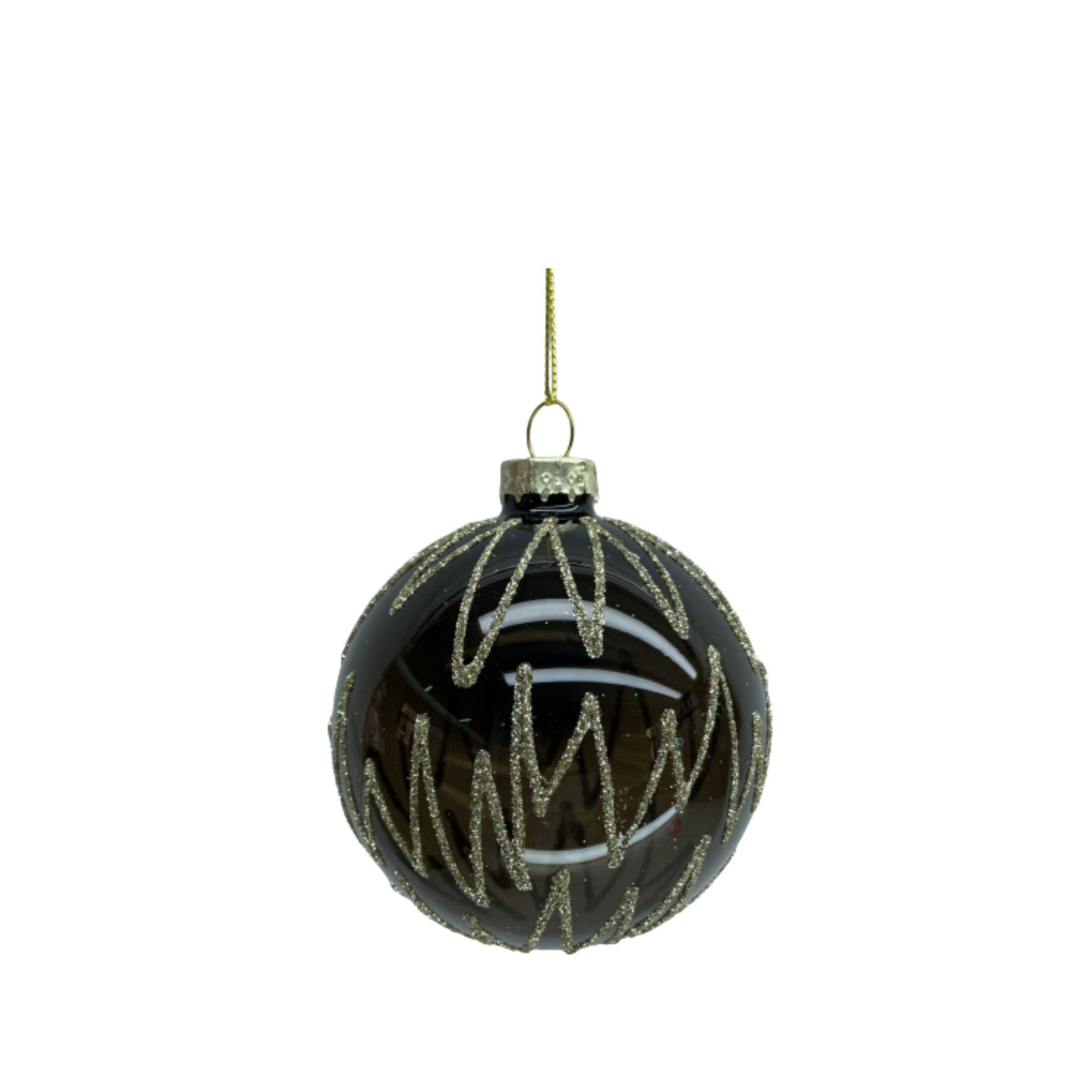 Julekugle m. zigsagger, 4 stk